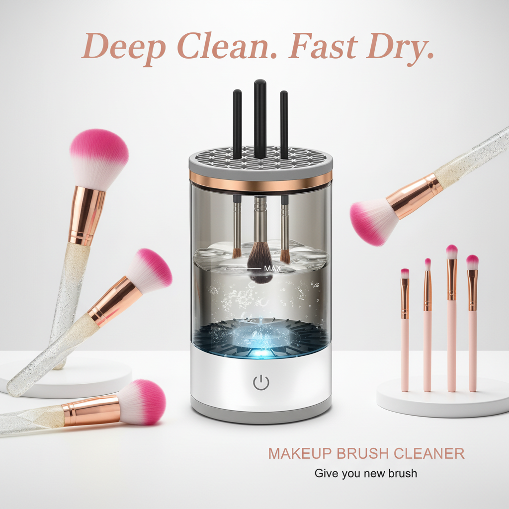 Automatic Brush Cleaner Electric Makeup Brush Cleaning Machine Fast Clean Dryer